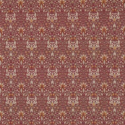 William Morris & Co Compilation Fabrics Snakeshead Fabric - Claret/Gold - DCMF226694 - Image 1