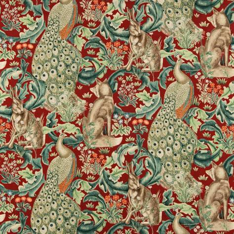 William Morris & Co Compilation Fabrics Forest Fabric - Red - DCMF226696 - Image 1