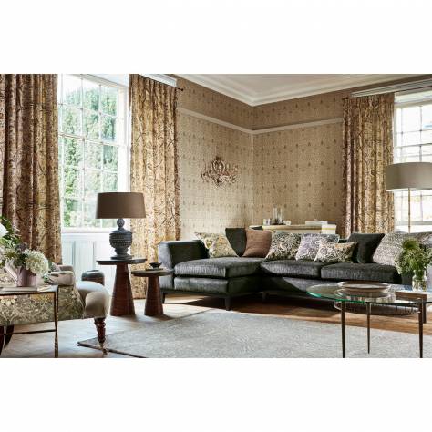 William Morris & Co Compilation Fabrics Marigold Fabric - Olive/Linen - DCMF226698 - Image 4