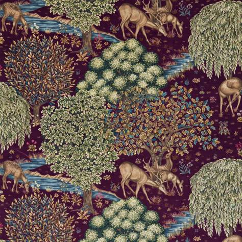 William Morris & Co Compilation Fabrics The Brook Fabric - Tapestry Red - DCMF226699 - Image 1