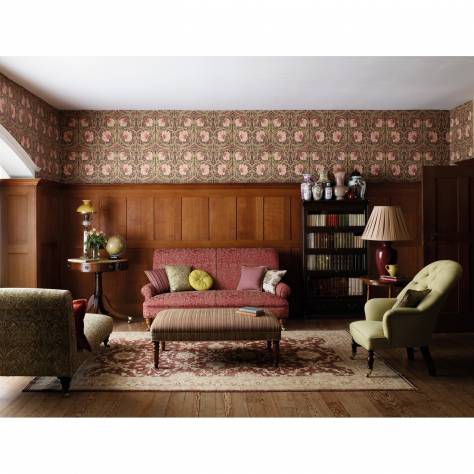 William Morris & Co Compilation Fabrics Pimpernel Fabric - Aubergine / Olive - DCMF226700 - Image 2