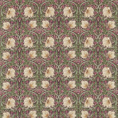 William Morris & Co Compilation Fabrics Pimpernel Fabric - Aubergine / Olive - DCMF226700 - Image 1