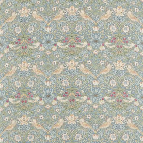 William Morris & Co Compilation Fabrics Strawberry Thief Fabric - Slate/Vellum - DCMF226713 - Image 1