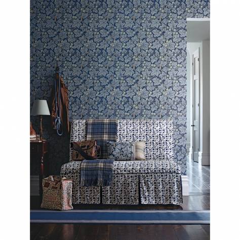 William Morris & Co Compilation Fabrics Marigold Fabric - China Blue/Ivory - DCMF226715 - Image 3
