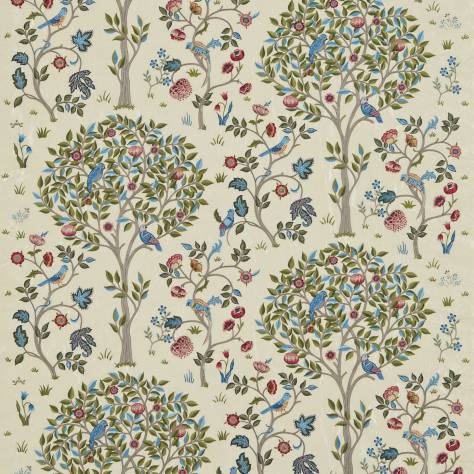 William Morris & Co Compilation Fabrics Kelmscott Tree Fabric - Woad/Rose - DCMF237206 - Image 1