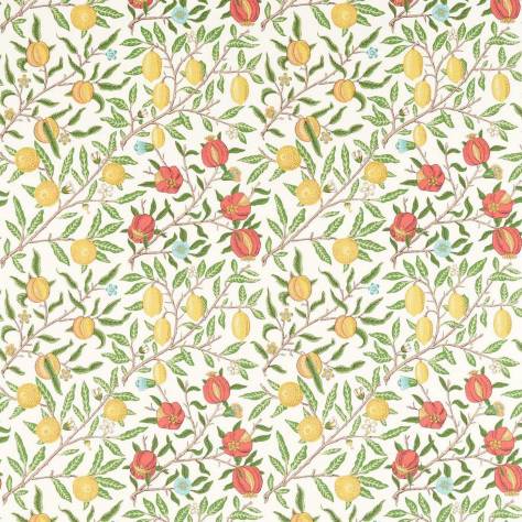 William Morris & Co Simply Morris Fabrics Fruit Fabric - Leaf Green/Madder - MSIM226907