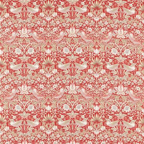 William Morris & Co Simply Morris Fabrics Strawberry Thief Fabric - Indian Red - MSIM226915