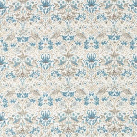 William Morris & Co Simply Morris Fabrics Strawberry Thief Fabric - Slate/Vellum - MSIM226917 - Image 1