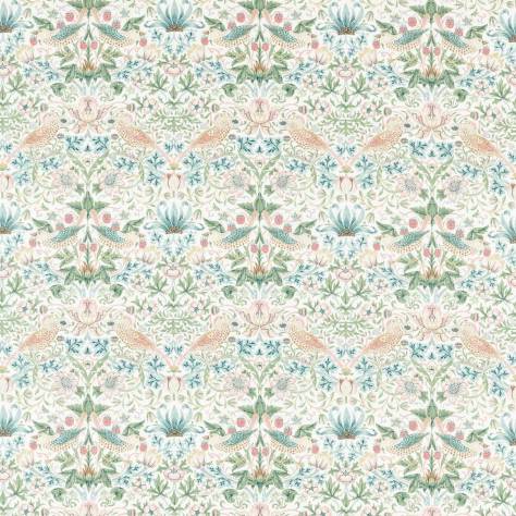 William Morris & Co Simply Morris Fabrics Strawberry Thief Fabric - Cochineal/Willow - MSIM226918 - Image 1