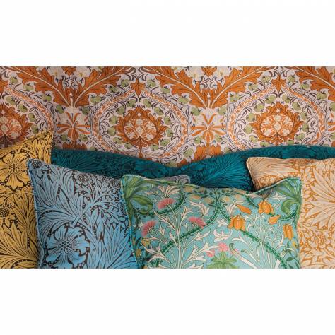 William Morris & Co Ben Pentreath Cornubia Fabrics Marigold Fabric - Sky/Chocolate - MCOP226980 - Image 2