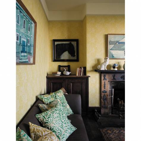 William Morris & Co Ben Pentreath Cornubia Fabrics Honeysuckle Fabric - Cream/Chocolate - MCOP226984 - Image 3
