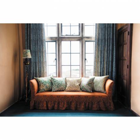 William Morris & Co Ben Pentreath Cornubia Fabrics Honeysuckle Fabric - Sky/Burnt Orange - MCOP226985 - Image 3