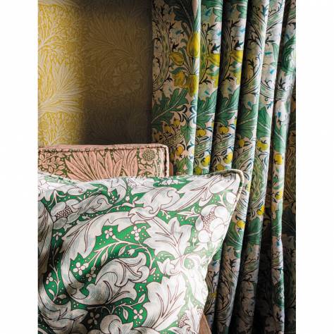 William Morris & Co Ben Pentreath Cornubia Fabrics Bachelors Button Fabric - Leaf Green/Sky - MCOP226986