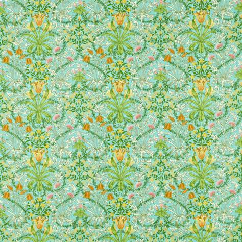 William Morris & Co Ben Pentreath Cornubia Fabrics Woodland Weeds Fabric - Orange/Turquoise - MCOP226991