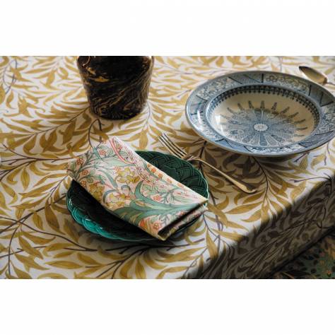 William Morris & Co Ben Pentreath Cornubia Fabrics Daffodil Fabric - Cove Blue/Chocolate - MCOP226993 - Image 2