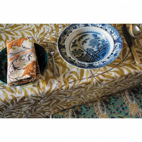 William Morris & Co Ben Pentreath Cornubia Fabrics Daffodil Fabric - Cove Blue/Chocolate - MCOP226993