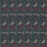 Bird & Anemone Fabric - Forest/Indigo