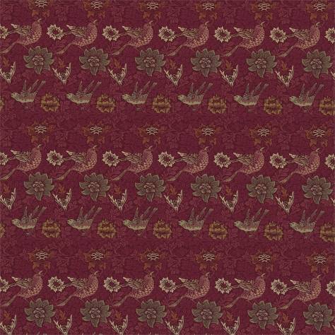 William Morris & Co Compendium I & II Fabrics Bird & Anemone Fabric - Red Clay - DJA1BD202