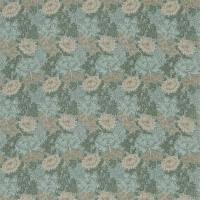 Chrysanthemum Fabric - Green/Biscuit