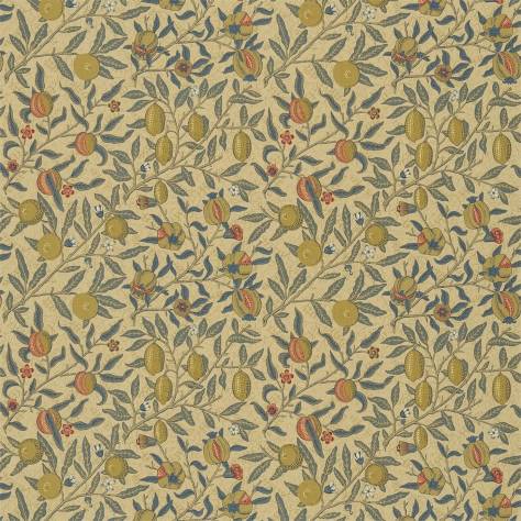 William Morris & Co Compendium I & II Fabrics Fruit Fabric - Mustard/Blue - DJA1FU202 - Image 1