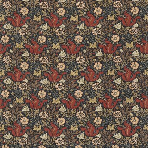 William Morris & Co Compendium I & II Fabrics Compton Faded Fabric - Faded Terracotta/Multi - DMC196204 - Image 1