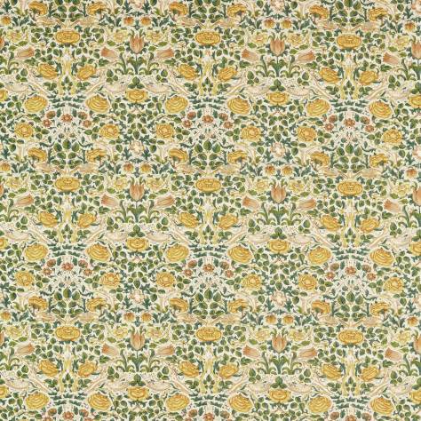 William Morris & Co Emery Walkers House Fabrics Rose Fabric - Weld/Leaf Green - MEWF227022 - Image 1