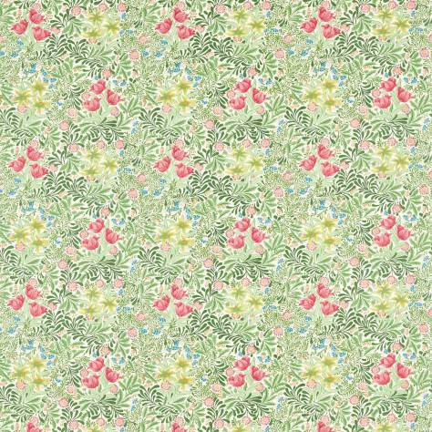 William Morris & Co Emery Walkers House Fabrics Bower Fabric - Boughs Green/Rose - MEWF227027