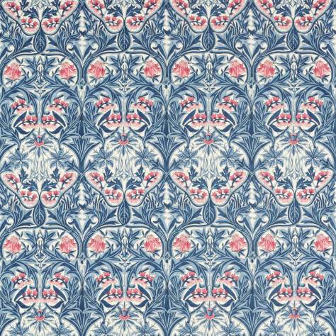 William Morris & Co Emery Walkers House Fabrics Bluebell Fabric - Indigo/Rose - MEWF227037 - Image 1