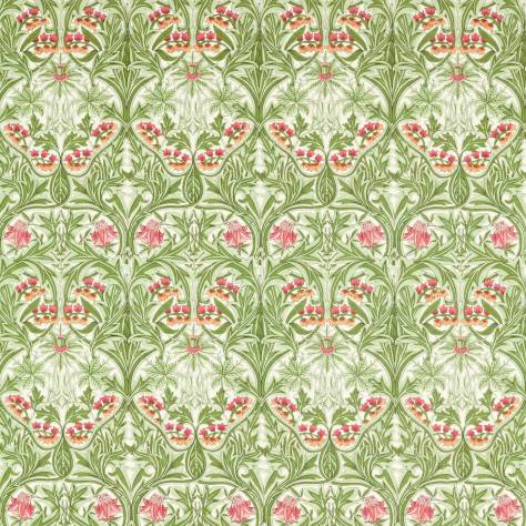 William Morris & Co Emery Walkers House Fabrics Bluebell Fabric - Leaf Green/Sweet Briar - MEWF227038 - Image 1