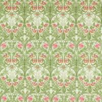 Bluebell Fabric - Leaf Green/Sweet Briar