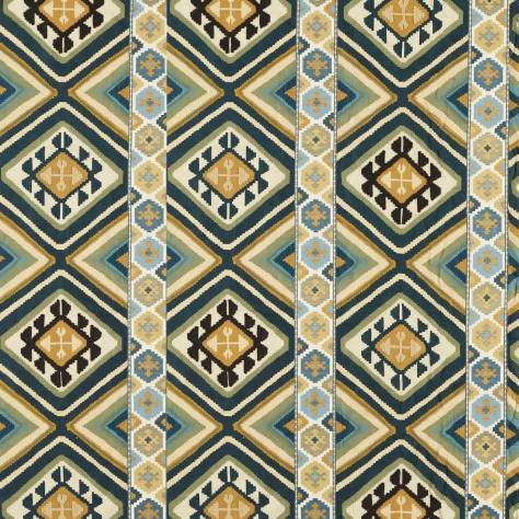 William Morris & Co Emery Walkers House Fabrics Dorothys Kilim Fabric - Sunflower/Tump Green - MEWF237307 - Image 1