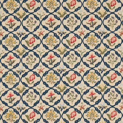William Morris & Co Emery Walkers House Fabrics Mays Coverlet Fabric - Indigo/Rose - MEWF237308