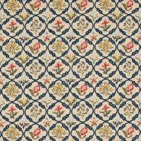 Mays Coverlet Fabric - Indigo/Rose