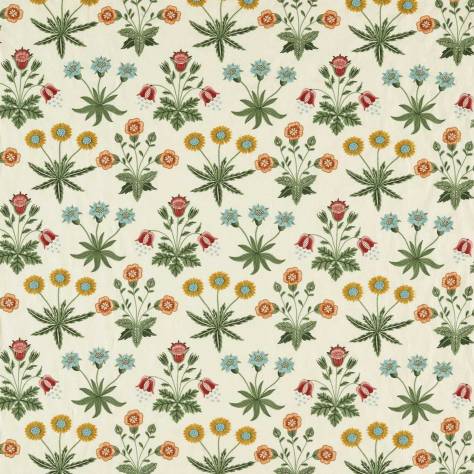 William Morris & Co Emery Walkers House Fabrics Daisy Embroidery Fabric - Cream/Multi - MEWF237310