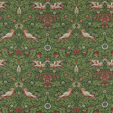 William Morris & Co Emery Walkers House Fabrics Bird Tapestry Fabric - Tump Green - MEWF237311 - Image 1