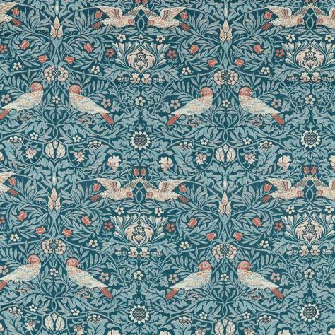 William Morris & Co Emery Walkers House Fabrics Bird Tapestry Fabric - Webbs Blue - MEWF237312