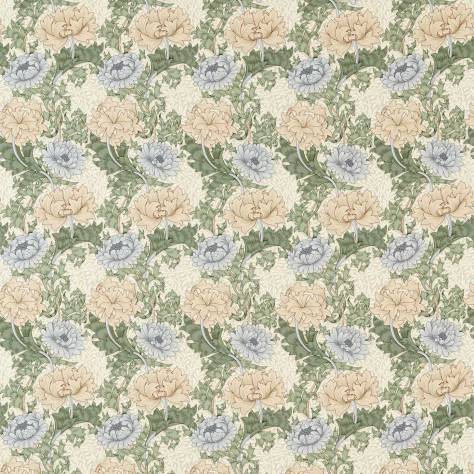 William Morris & Co Outdoor Performance Fabrics Chrysanthemum Fabric - Mineral/Cream - MAMB227101