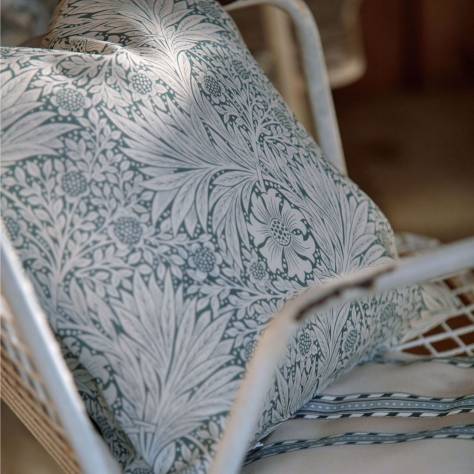 William Morris & Co Outdoor Performance Fabrics Marigold Fabric - Soft Teal - MAMB227106 - Image 3