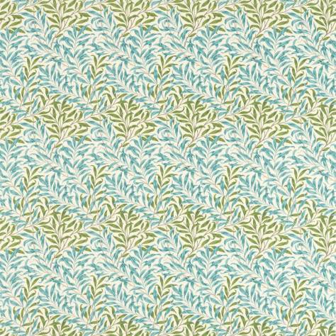 William Morris & Co Outdoor Performance Fabrics Willow Bough Fabric - Nettle/Sky Blue - MAMB227112 - Image 1