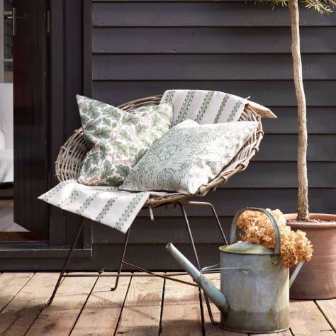 William Morris & Co Outdoor Performance Fabrics Holland Park Stripe Fabric - Sage/Linen - MAMB227118 - Image 3