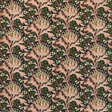 William Morris & Co Wardle Velvets Artichoke Velvet Fabric - Inky Fingers/Blush - MWAR227002