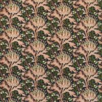 Artichoke Velvet Fabric - Inky Fingers/Blush