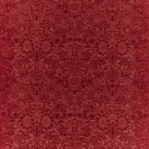 William Morris & Co Wardle Velvets Sunflower Caffoy Velvet Fabric - Barbed Berry - MWAR237284 - Image 1
