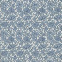 Chrysanthemum Toile Fabric - Woad/Chalk