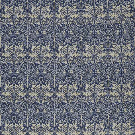 William Morris & Co Compendium III Fabrics Brer Rabbit Fabric - Indigo/Vellum - DMFPBR205