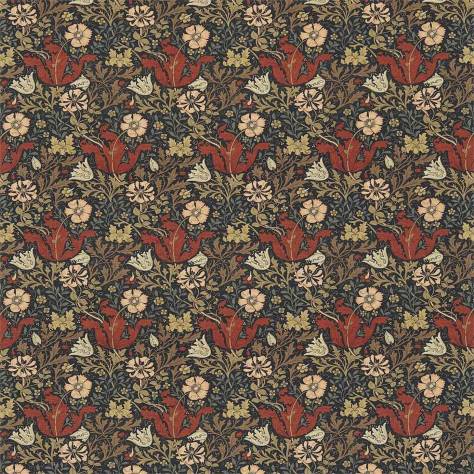 William Morris & Co Compendium III Fabrics Compton Fabric - Faded Terracotta/Multi - DMFPCO206 - Image 1
