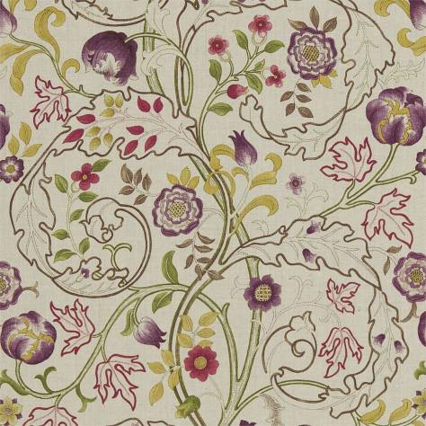 William Morris & Co Volume V Prints Fabrics Mary Isobel Fabric - Wine/Linen - DMCOMA201 - Image 1