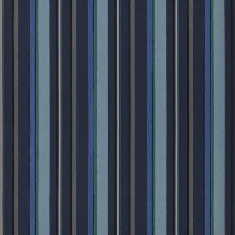 Designers Guild Tweed FR Fabrics Webbing Stripe Fabric - Indigo - FDG2311/01 - Image 1