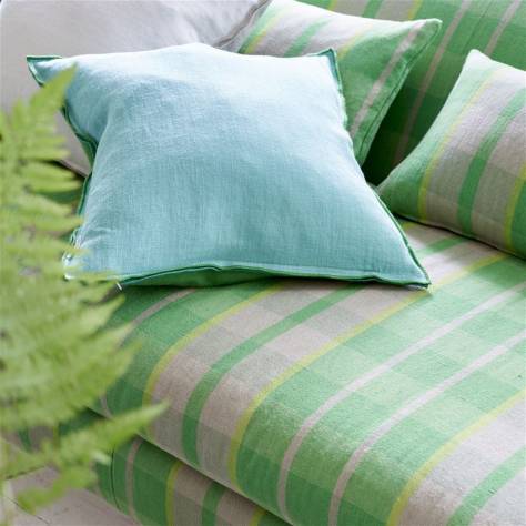 Designers Guild Brera Striato Fabrics Piazza Fabric - Emerald - FDG3034/02 - Image 3