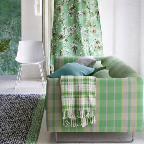 Designers Guild Brera Striato Fabrics Piazza Fabric - Emerald - FDG3034/02